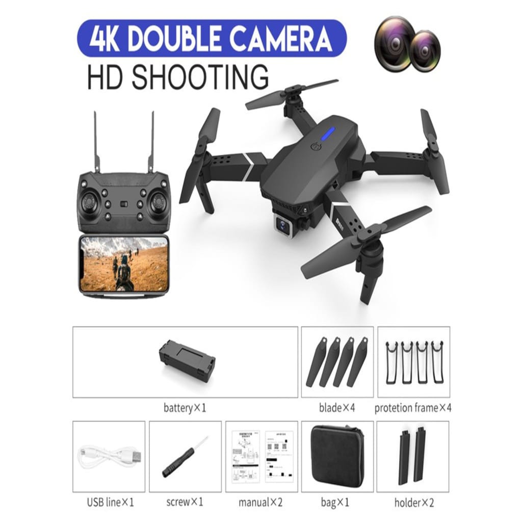 Drone Plegable inteligente 4k ultra HD (con dos cámaras)